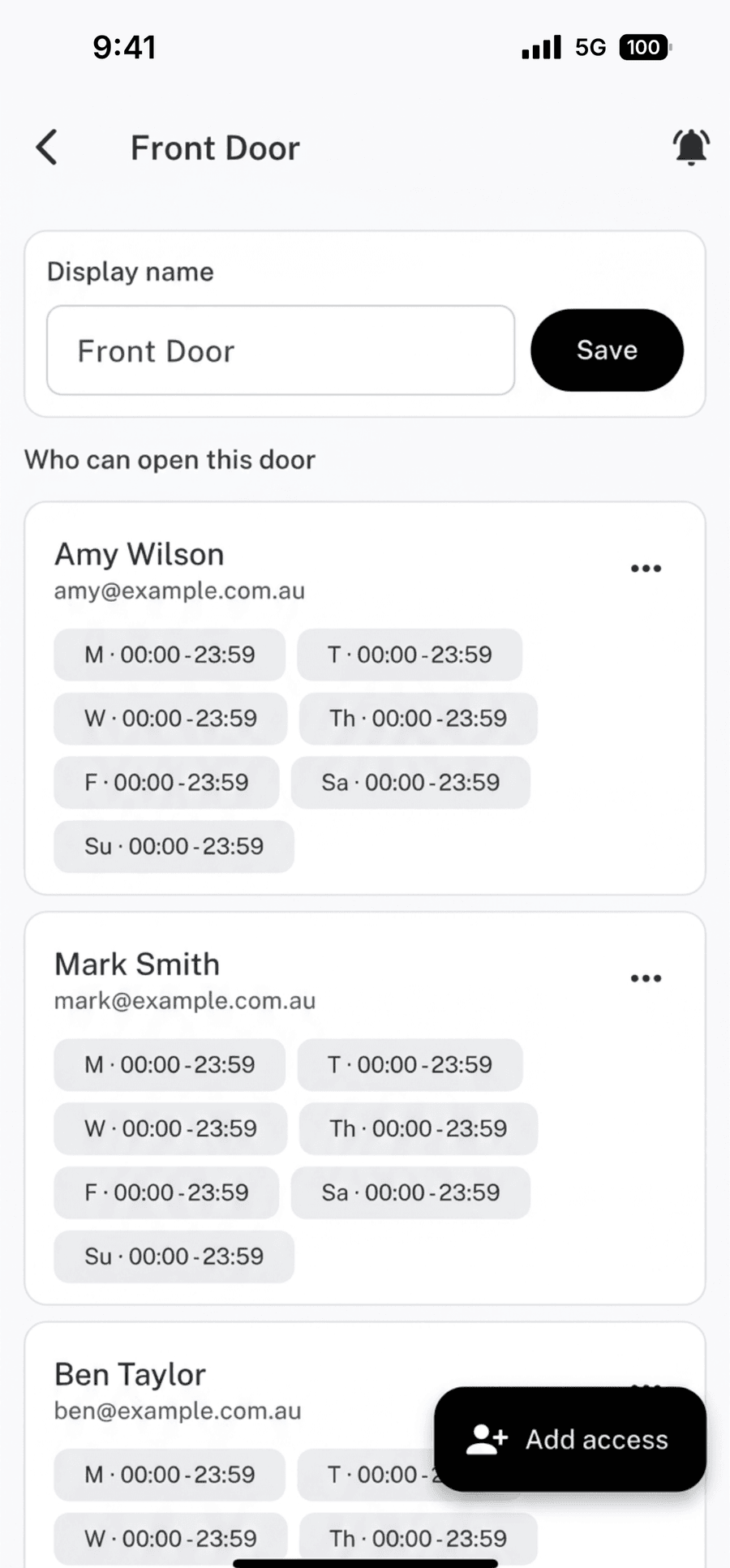 QAccess app screen — Assign Access